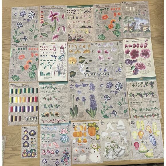 Donna Dewberry Painting Guides Folk Art Plaid One Stroke Cottage Floral Lot 20 - Picture 1 of 11